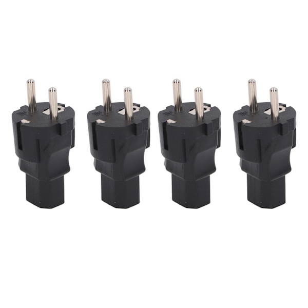 4st EU 2 kortplats Plugg till IEC320 C13 Strömadapter Professionell EU till C13 Strömkontakt Adapter för bärbar skrivare EU Plug 100‑250V