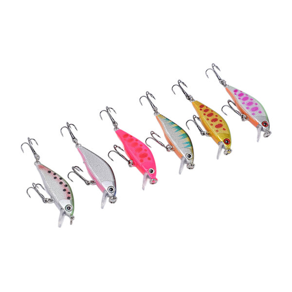 6 stk. 4,3g 5cm Minnow Fiskeagn Multilayer Maling Behandling Kunstig Fiske Agnsmad