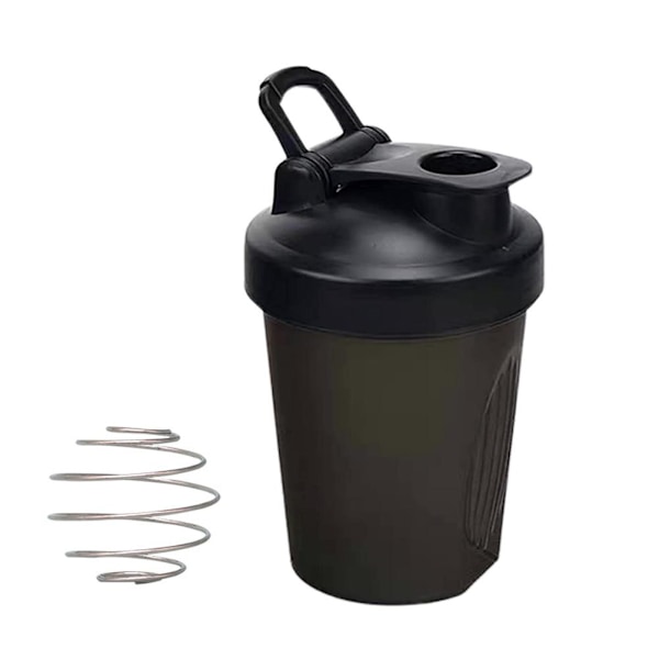 400 ml Proteiinishakeri, Vuotamaton Proteiinijauhe-Shakeri Pullo Vaakalla ja Ruostumattomasta Teräksestä Valmistetulla Sekoittimella Fitness-Urheiluun Musta