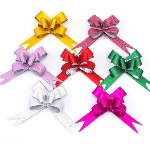 50PCS Pull Bows Bright Mixed Color Plated One Pull Molding Symmetrical Exquisite Craftsmanship for Wedding Party