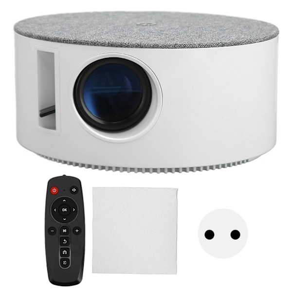 Miniprojektor 1080P FHD 9000 Lumenin valovoima Kaukosäädin Stereokaiuttimet Kannettava projektor perheelle ulkoilmaan 100‑240V EU-pistoke