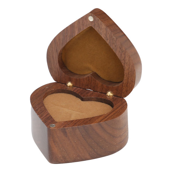 Ring Box Hjärtformad trä smycken arrangör förslag Bröllop förlovning gåvor