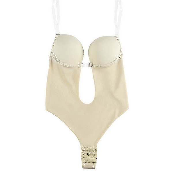 Plunge Ryggløs Body Shaper BH XL Hudfarge Kvinners Body