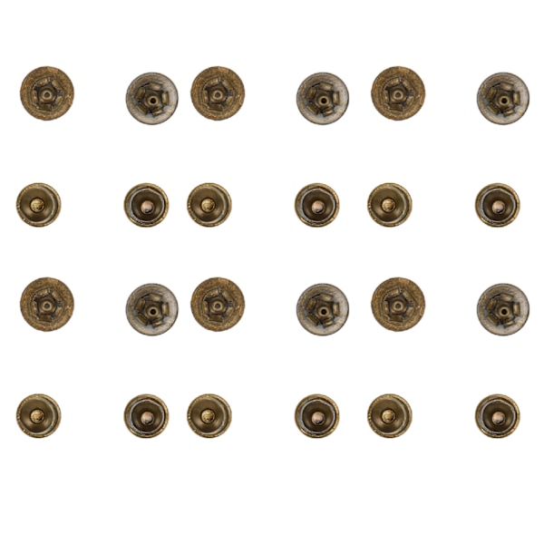 50 set magnetiska tryckknappar 14x4 mm hög hårdhet legering Magnetiska knapplås för att dekorera punkkläder skor brons