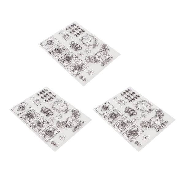 3 stk klare stempler DIY Interessant Slitesterk Gjenbrukbar TPR Material Transparent utseende Prege Scrapbooking Verktøy