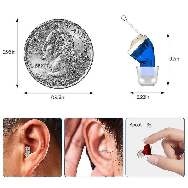 Usynlige høreapparater Justerbar tone Lydforsterker Bærbart høreapparat Red-R