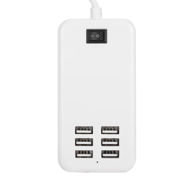 Laderadapter 6 Port 30W USB Skrivebord Hurtigladerstasjon Hub 100‑240VEU Plugg