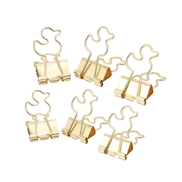 20 stk papirklemmer Stærk klemmeevne Holdbar jern Little Duck Design Bred anvendelse Små bindere Guld