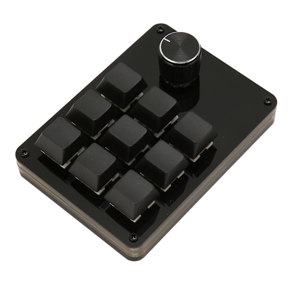Mini knappsats med 9 tangenter med knopp Makro Mekaniskt tangentbord Hot Swappable blå switch tangentbord Tangentlinjeseparation