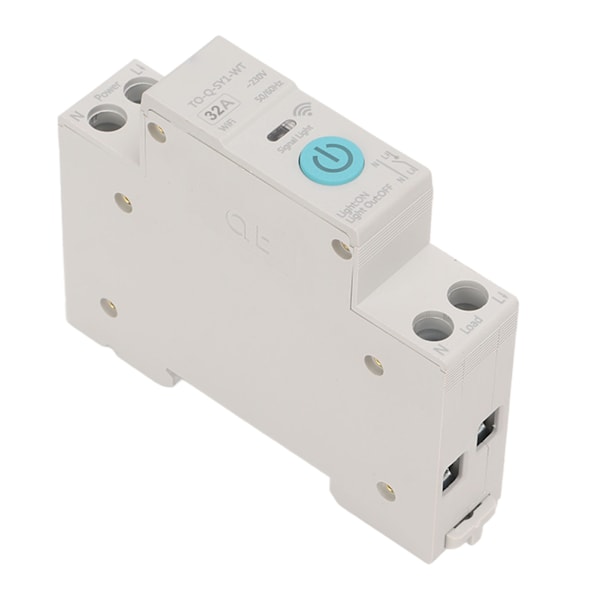 WIFI Smart Switch Afbryder Trådløs Telefon Fjernbetjening DIN35 Skinne Cyklus Timing Nedtælling Hvid ‑230V 32A