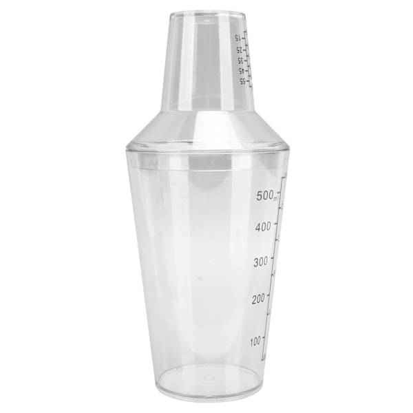 Cocktail Shaker Sæt Klar Skala Standard Kapacitet Forhindrer Spild Transparent Shaker til Bar Bartender 500ML