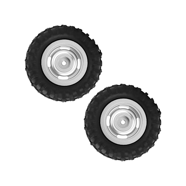 2st 55 mm gummidäck med 4-håls aluminiumlegeringshjulnav för Axial SCX24 1/24 RC biluppgraderingsdelarSilver