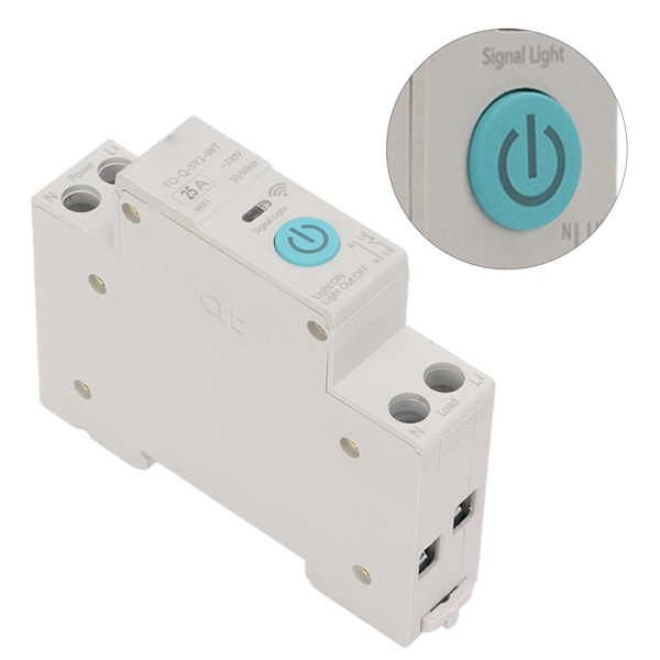 WIFI Smart Switch Breaker Trådlös telefon Fjärrkontroll DIN35 Rail Cycle Timing Countdown Vit ‑230V 25A