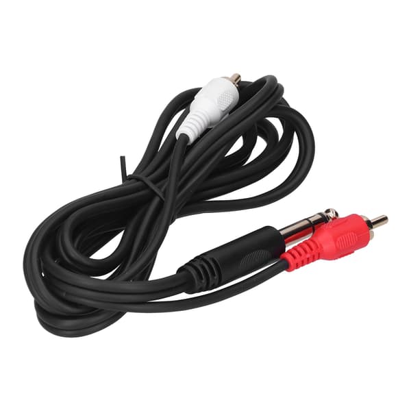 1,5M/4,9ft 6,35 mm forgyldt stik han til dobbelt RCA han lydkabel stikledning