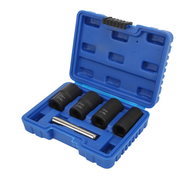 5 stk Mutter Bolt Remover Set 1/2in Drive Impact Extractor Tool 17mm 19mm 21mm 22mm til automatisk vedligeholdelse