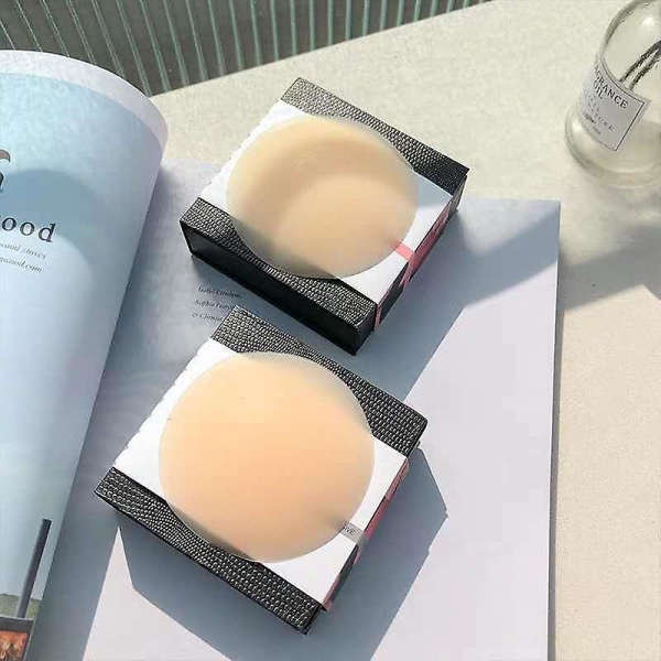 2 par massivt silikone mælkeplaster Ultratyndt åndbart usynlig brystplaster Anti-konveks Dot Areola-plaster skin 7cm