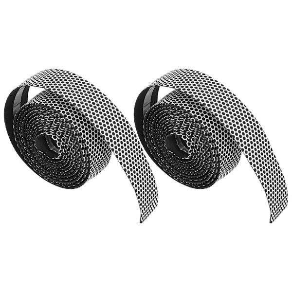 Landeveissykkel Styretape Sykkel Anti-Skli Håndtak Grip Wraps Bånd med Styrepropper (Svart Hvit)