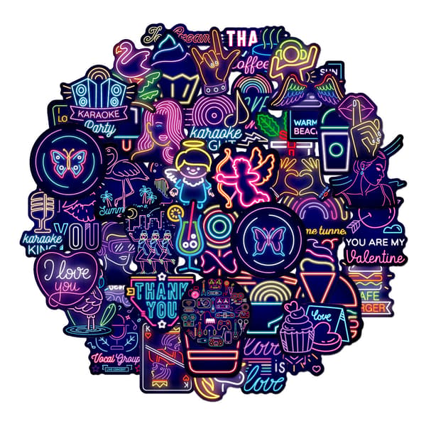 100 neongraffiti-klistremerker F