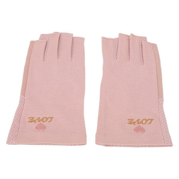 Manikyrhandsker UV-beskyttelse Strækbar Åndbar Fingerløs Fiber Neglelampe Handsker til Hjemsalon Bleg Rosa Grå
