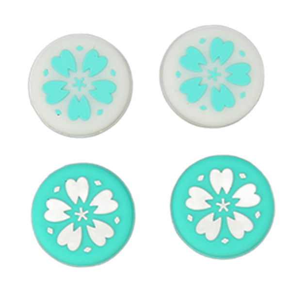 4st Tumgreppslock för Switch Soft Silikon Förhindra glidning Joystick Caps Tumstick Caps för Switch Lite Blue