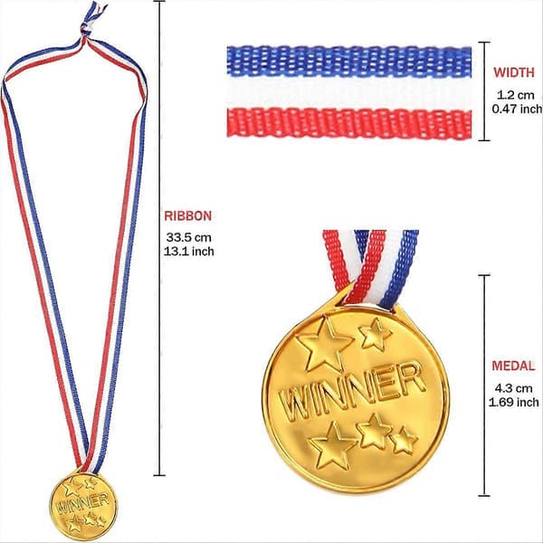 30-pak guldplastvindermedaljer prismedaljer til børn [NX]