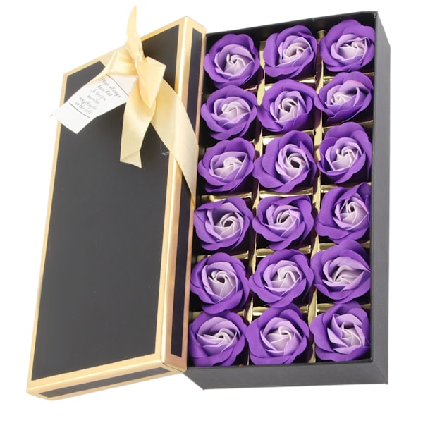 Rose Tvål Romantisk lila Gradient Handgjord Rose Tvål presentförpackning Dekoration Holiday Gift