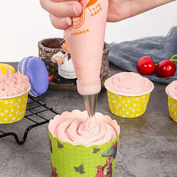 Sprøjtepose 26x17cm Lille størrelse Tykk design PE-materiale Bageposer til desserter Chokolade