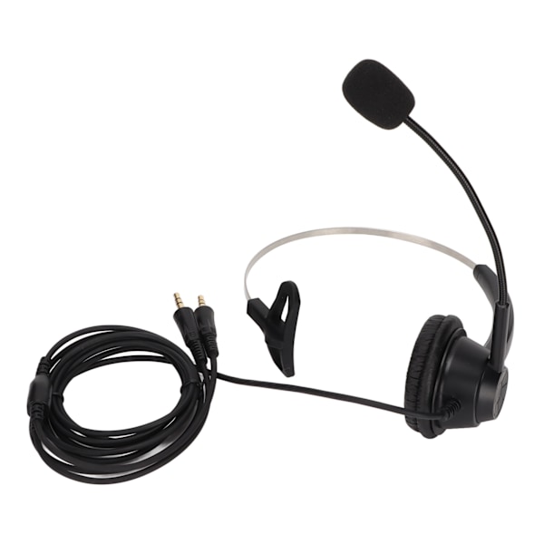 H360-PC PC Monaural Headset med sladd för ett öra med 3-sektion dubbel 3,5 mm plugg och brusreducerande mikrofon