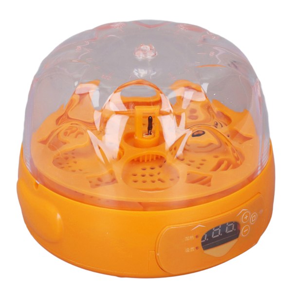 15W Ägginkubator 6 Ägg Digital Mini Helautomatisk Ägginkubator med Automatisk äggvändare för kläckning av kyckling Anka Vaktel 100‑240V Gul UK-kontakt