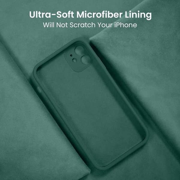 Compatible with iPhone 11 Rubberized Matte Green Case Camera Protection Liquid - Green