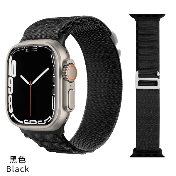 Apple Watch hihnan kanssa yhteensopivat hihnat 49mm 42mm 44mm 45mm, hengittävä nylon Weave Fabric Sport Loop