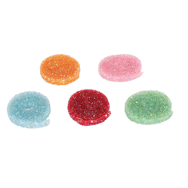 5 STK Resin Rhinestone Strips Band Bredd 1 cm Längd 1 Yard Crystal Glitter Strass Trim för DIY Skoväska Craft