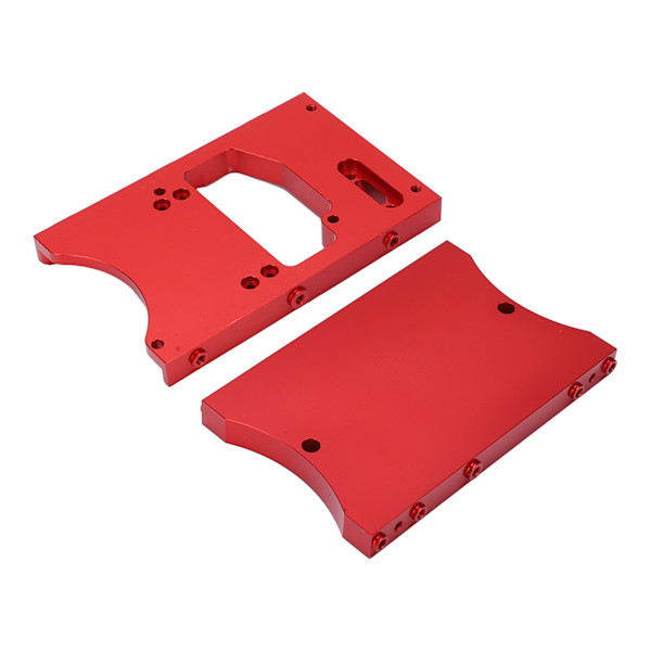 Styreboks i aluminiumslegering + Baklyssett RC Bil Oppgraderingsdeler for MN Modell D90 D91 RC Bil (Rød)