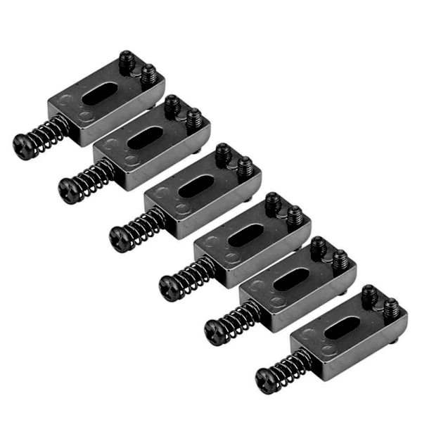 6 st metall tremolo sadlar för elgitarr Bridge delar med skiftnyckel (svart)
