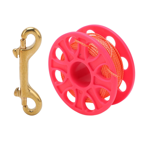 30M Dykker Spole Dykker Finger Spole med Dobbelt Endet Bolt Snap Clip Fluorescerende Orange Tråd Pink