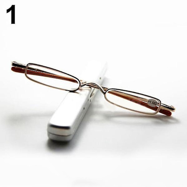 Bärbar läsglasögonfodral med fashionabel design och justerbar dioptri (1,00-4,00) - Silverfärg