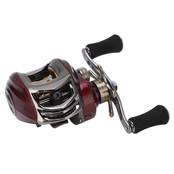 Baitcasting-rulle Metall Dubbelbroms Baitcast Fiskebete Rulle Magnetisk Bromssystem för Fiske Spö Vänsterhänt Rulle