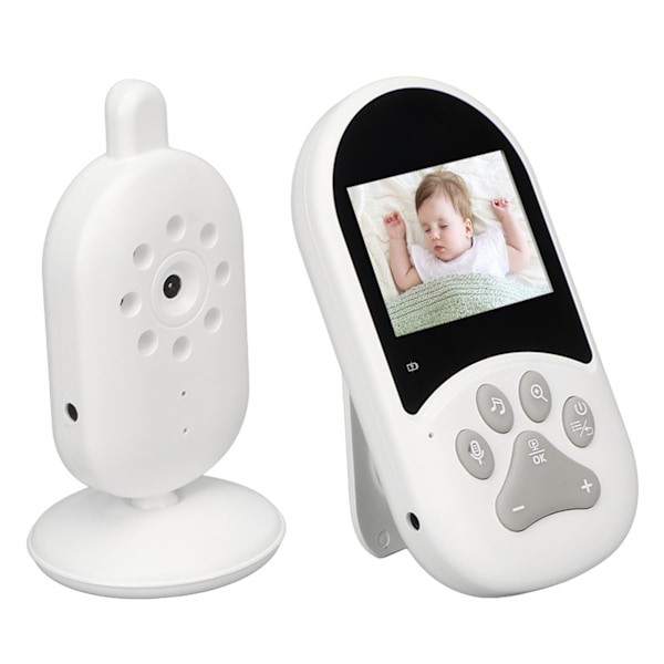 Video Baby Monitor med kamera 2,4 tommer 2-vejs stemmeintercom Infrarød nattesyn WiFi Babyovervågningsenhed 100‑240V EU-stik