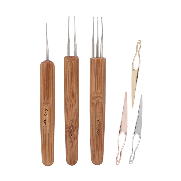 Dreadlock-koukkusetti Ammattimainen kannettava hiusten punonta ja dreadlock-koukku (0,5 mm koukku S Dreadlock-neula)