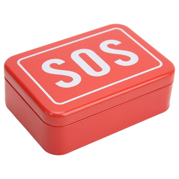 Mini SOS Survival Iron Box Bärbar Field Survival Storage Kit Emergency Tool förvaringsväska för utomhuscamping
