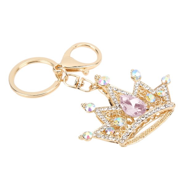Rhinestone nøglering Kroneform Glansfuld udsøgt design nøglering til bil hængende taske pynt Rosa