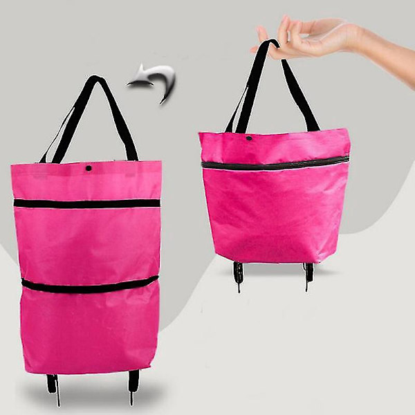 Foldbar Rose Red Indkøbsvogn med Hjul
