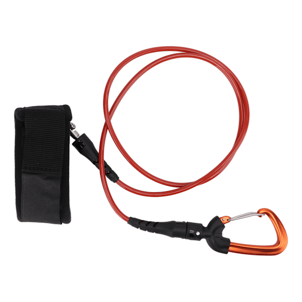 Fridykning Lanyard Leash Dykkesikkerhedstov med armbånd Karabinhage til undervandsport Orange