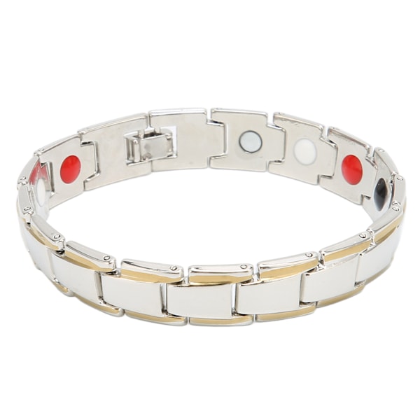 Fashionabla magnetarmband Titanstål Utsökt Elegant magnetisk terapiarmband för män kvinnor (silverguld)