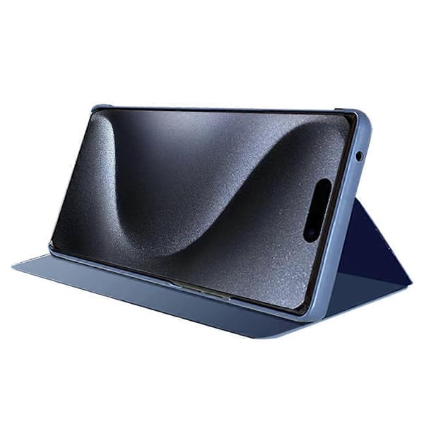 Kompatibelt med iPhone 17 Pro-skal med View Window Stand-läderfodral med fällbart lock - Black Multicolor