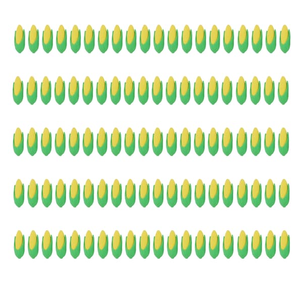 100st Mini Corn Erasers Mini Corn Style Säker Giftfri PTR Ofta använda Barn Pencil Erasers Kompatibel med Barn Skolfest