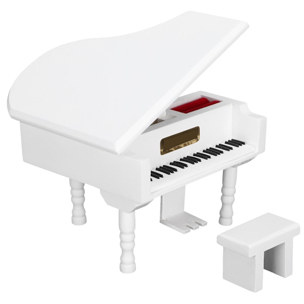 Speldosa Trä Miniatyr Piano Modell Heminredning Barn Födelsedagspresent med Pall