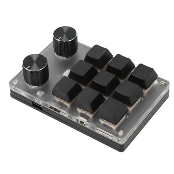 Mini Tastatur med Knapper Design Rød Switch Dobbelt Tilstand Plug and Play Mekanisk Programmerbar Tastatur til Gaming Kontor Media 9 Taster med 2 Knapper