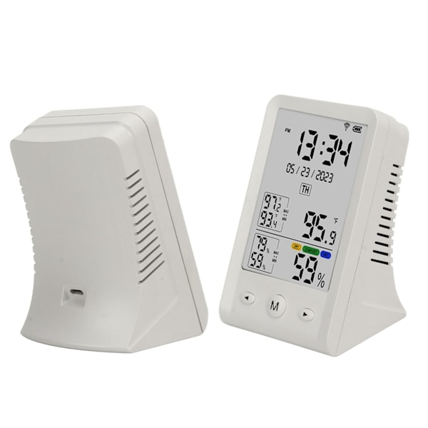 Lämpötila- ja kosteusmittari WIFI Päivämäärä Aika ℃ ℉ LCD-näyttö Nopea vaste lämpömittari Hygrometri