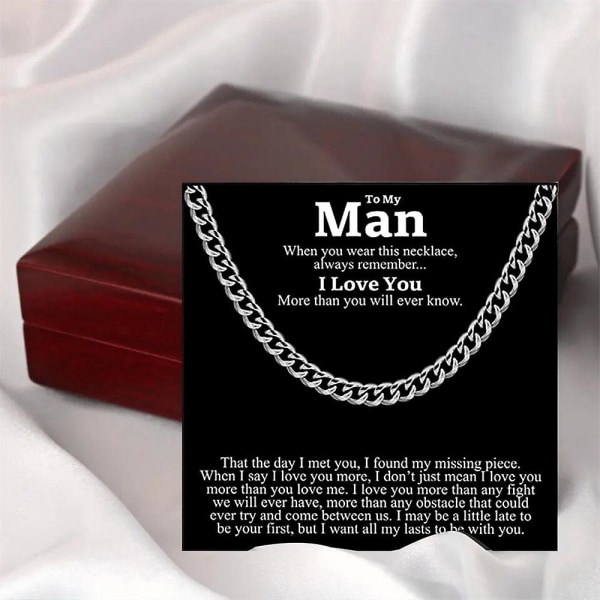 Kubanskt halsband i rostfritt stål för män Necklace Gift Box